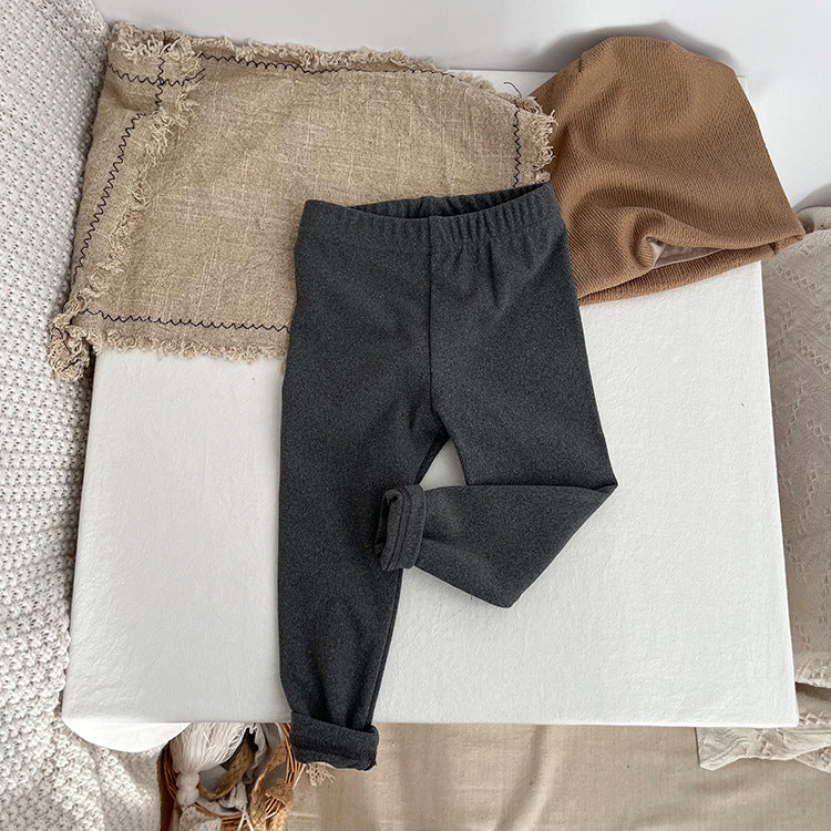 Baby Solid Color Soft Cotton Elastic Warm Quality Leggings-7