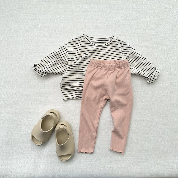 Children's Solid Color Leggings Girls Kindergarten Trousers-1