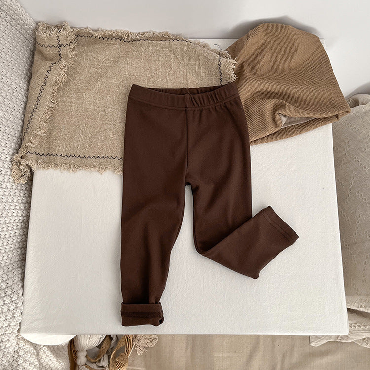 Baby Solid Color Soft Cotton Elastic Warm Quality Leggings-6