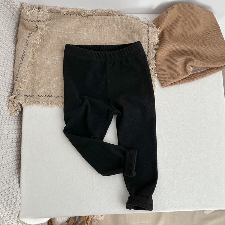 Baby Solid Color Soft Cotton Elastic Warm Quality Leggings-5